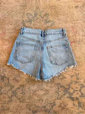 ZARA EUC TRF Ripped High-Waisted Denim Shorts thumbnail 5