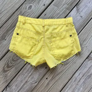Farm Rio Women's Bright Yellow Cut Off Shorts Size 36 (28" Waist) thumbnail 2