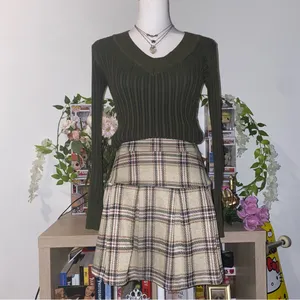 Derek Heart 90s vintage style whimsical dark academia plaid mini skirt thumbnail 2
