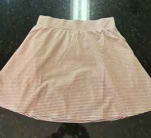 Pact NWT Organic Cotton Mini Skirt Circle Skater Sz XS Striped Pockets A-line thumbnail 1