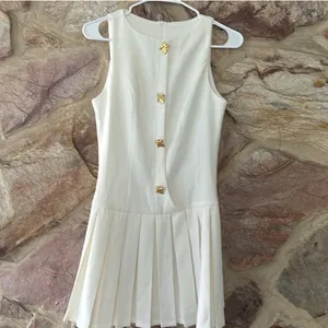 Source Unknown Commense Metal-Button Pleated Tank Dress size S thumbnail 3