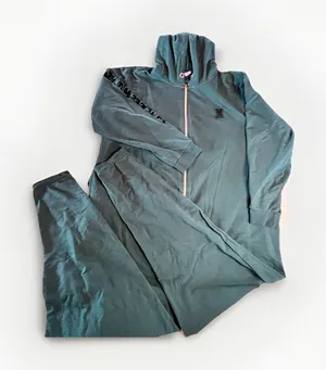 Savage X Fenty XL Dark Green Full Zip One Piece Sweat Suit Hooded Jumpsuit Cozy thumbnail 1