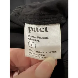Pact Black Organic Cotton Pull On Drawstring Pants Size Large Granola Minimalist thumbnail 4