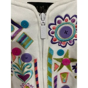Bob Mackie Wearable Art Zip Up Sweater, size XL thumbnail 2