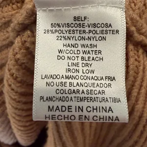 Listicle Tan Oversized Polo Sweater - Boho Ribbed Knit - Large Neutral Beige thumbnail 5