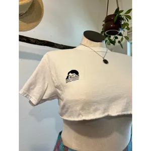 Fidjit Drowning Girls Club Cotton Ultra Cropped Short Sleeve Tee Size Medium thumbnail 10