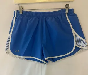 Under Armour Royal Blue Women's Athletic Shorts with White Trim thumbnail 1