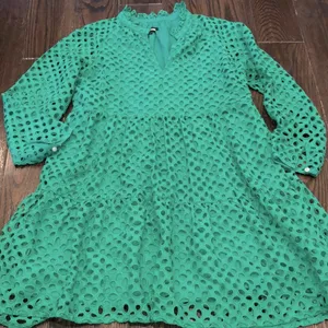 J crew Kelly green eyelet dress size medium thumbnail 1