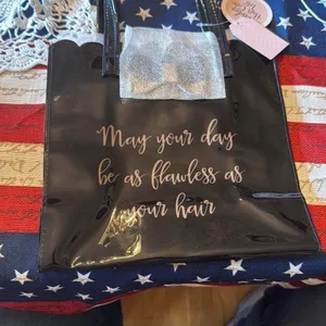 May your Day be as‎ Flawless as your Hair Black and gold glam Tote thumbnail 7