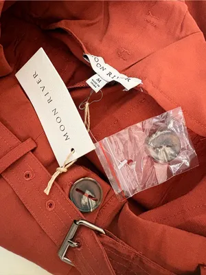 NWT Moon River Men's Wide-Leg Chinos in Rust Red with Matching Belt sz Med thumbnail 3