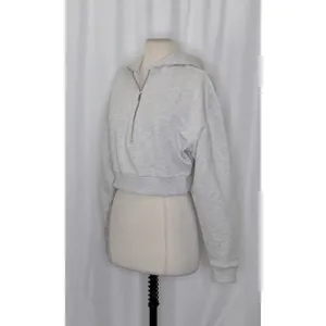 NWT!! WEWOREWHAT Half Zip Hoodie Heathered Gray Sweatshirt Hood Athleisure Small thumbnail 5