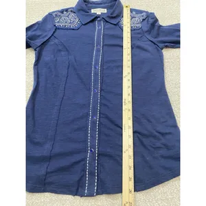 Idyllwind Navy Embellished Top size XS Cowgirl core rodeo style edgy western thumbnail 13