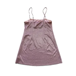 Lulus Pink Metallic Glitzer Slit Fairy Barbiecore Mini Dress | Size S thumbnail 2