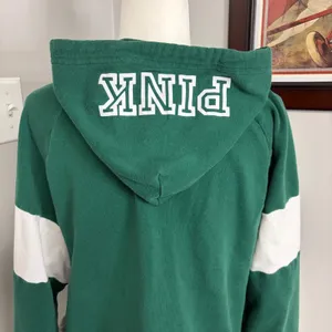 PINK Victoria's Secret Michigan State Spartans Cropped Hoodie Green White Large thumbnail 5
