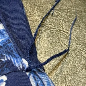 LOFT V-Neck Blue and White Floral Tie-Waist Maxi with slit sides. Size Small thumbnail 10