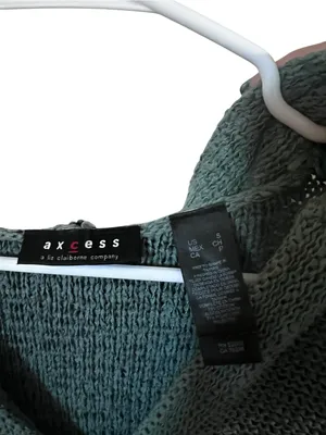 Axcess(used to be Liz Claiborn)Green Knit Zip-Front Hooded Sweater thumbnail 2