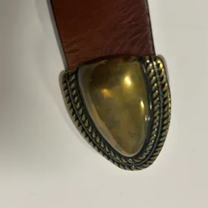 Coldwater Creek Brown Leather Western Belt Brass Hook Buckle Plus Size‎ 1X 2X thumbnail 7