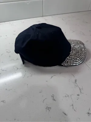 Juicy Couture Black Baseball Cap Hat Rhinestone Studded Brim thumbnail 3