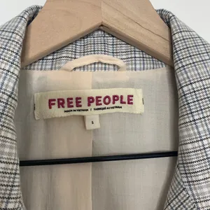 Free People Olivia Plaid Blazer Natural Plaid Combo Womens Small thumbnail 11