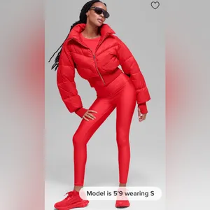 ALO Yoga NWT Cropped Atmosphere Puffer Bright Red Size XS thumbnail 4