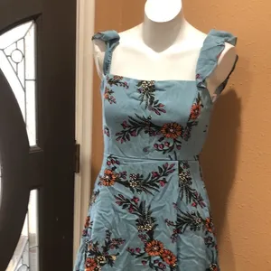 Lulus blue floral short dress thumbnail 3