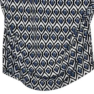 White House Black Market Women's Top Geometric Ruched Sleeveless Keyhole‎ Small thumbnail 5