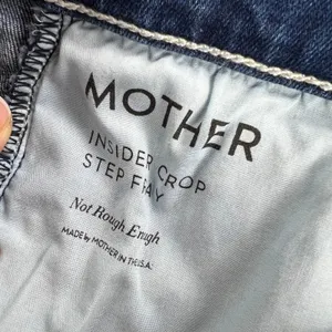 MOTHER Insider Crop Step Fray Jeans Not Rough Enough Wash Stretch Denim Size 25 thumbnail 8