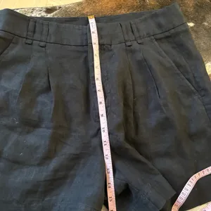 FREE PEOPLE Chelsea Shorts Tailored Linen Pleated Relaxed‎ Black ize 6 thumbnail 8