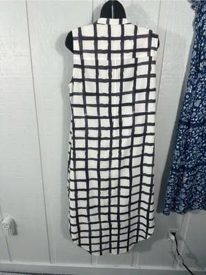 Crosby Black and White Button Down Dress Size Large EUC thumbnail 8