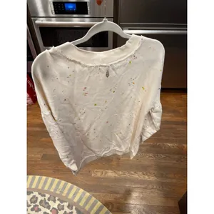 Free People MOVEMENT Womens small Sweatshirt‎ Top Cream Balloon Sleeve thumbnail 3