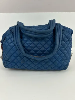 MZ Wallace Quilted Deep Blue Travel Tote with Padded Handles thumbnail 2