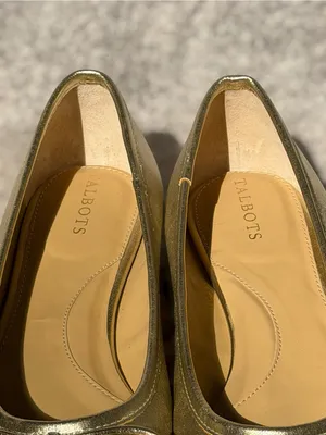 NEW Talbots Blair Metallic Gold Leather Bow Ballet Flats Cap Toe Balletcore thumbnail 8
