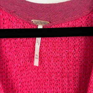 Free People Take Me Over Sweater Women's Size Medium Large Pink Chunky Oversized thumbnail 5