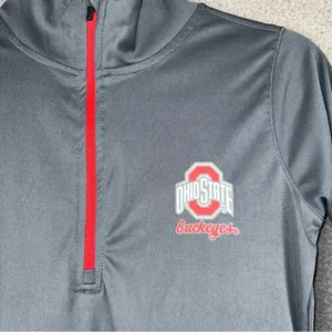 Scarlet & Gray Top Womens Medium Gray The Ohio State Pullover with Thumbhole thumbnail 5