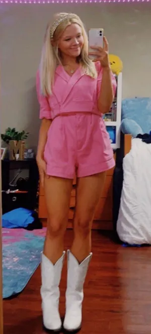 Denim Color Romper Pink thumbnail 1
