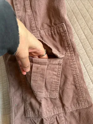 Urban Outfitters BDG Mauve Y2K Corduroy Low-Rise Cargo wide leg cotton Pants S thumbnail 11