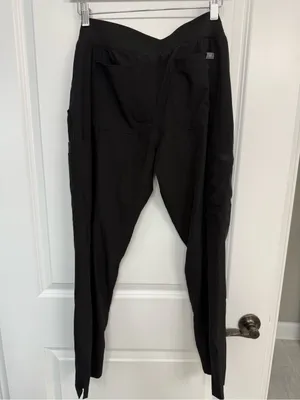 FIGS Technical Collection Black Cargo Scrub Pants Teal Drawstring S Petite thumbnail 6