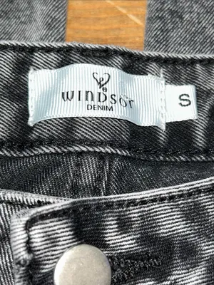Windsor Grey Acid-Wash Wide Leg Jeans Size Small thumbnail 5