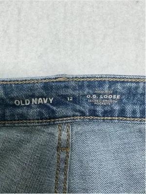 Woman’s Old Navy OG Loose High Rise Straight Stretch Medium Wash Blue Jeans 12 thumbnail 4