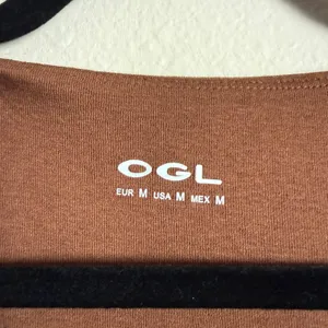 OGL Essential Elbow Length Sleeve Square Neck Bra Top Sweet Hazelnut Brown M NWT thumbnail 4