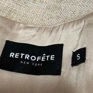Retrofête Blaine Beige Linen Sleeveless Halter Backless Mini Bodycon Dress Sz S thumbnail 3