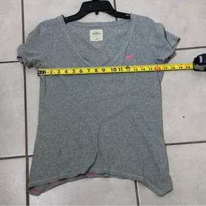 Hollister Women Casual Gray V-Neck‎ shirt size XS thumbnail 6