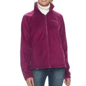 COLUMBIA Pile Fleece Jacket Women XL Purple Full Zip Gorpcore Outdoor Travel Y2K thumbnail 3