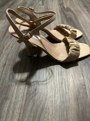 Chelsea & Violet Nude Ruched Ankle-Strap Heels thumbnail 7