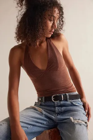 Free people Still Here Lurex Halter Cami thumbnail 1