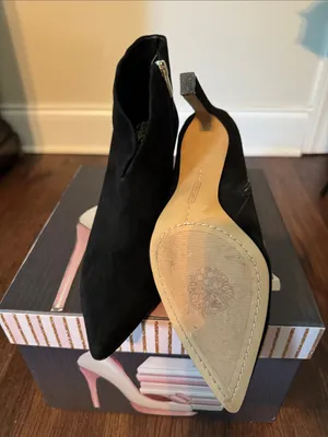 Vince Camuto Black Suede Pointed Ankle Booties thumbnail 5