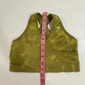 Gymshark Camo Seamless Sports Bra Olive Green Cross Back Size M thumbnail 4