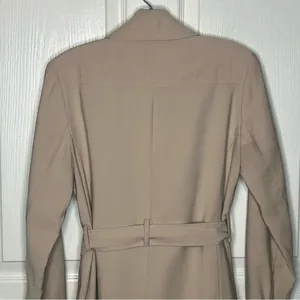 Banana Republic Factory Sz XS Khaki Trench Coat Tie Closure Open Front thumbnail 8