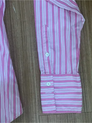 Lilly Pulitzer Pink and White Striped Button-Down Shirt thumbnail 4