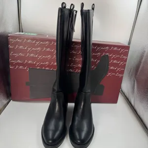 Kensie Naya B Women’s Black Knee High Boots Size 7.5 Side Zip Block Heel NWT thumbnail 4